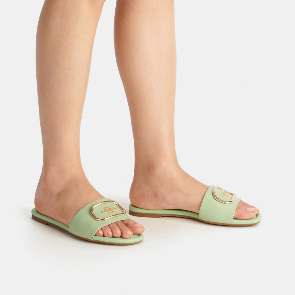 Coach Ivy Mint Green Slide Sandals